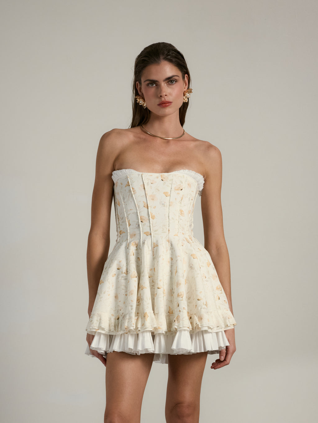 The Mallorca Dress in Orange Poppy Print