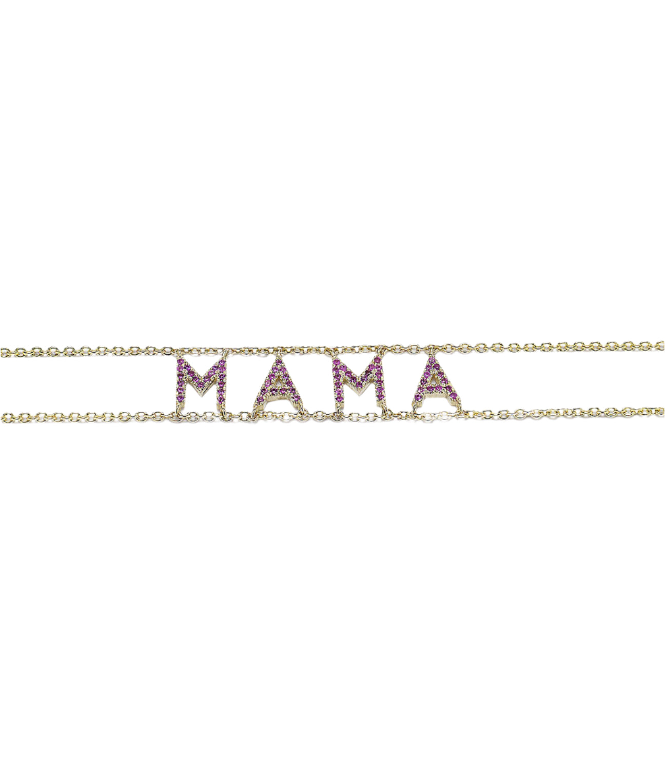 Pink Sapphire ‘Mama' Say Something Bracelet