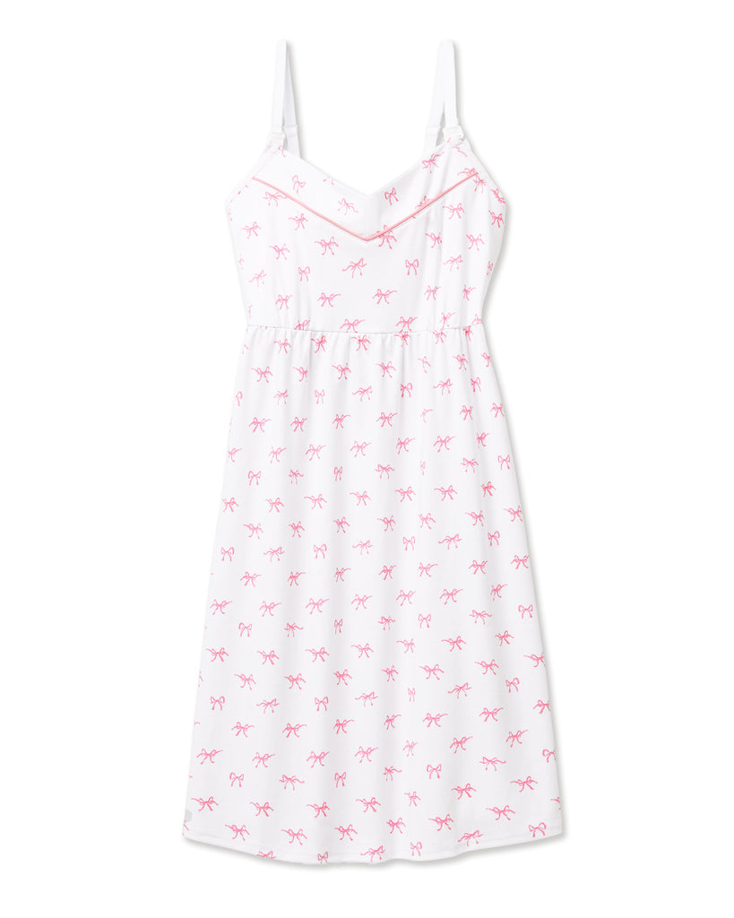 Women’s Pima Maternity Nightgown in Blushing Bows