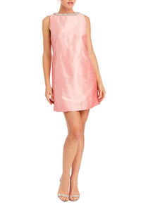 Manhattan Embellished Shirt Mini in Rose Pink