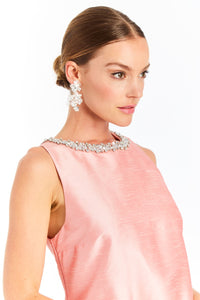 Manhattan Embellished Shirt Mini in Rose Pink