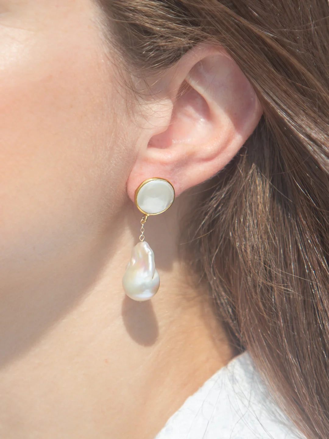 Maren Earrings in White