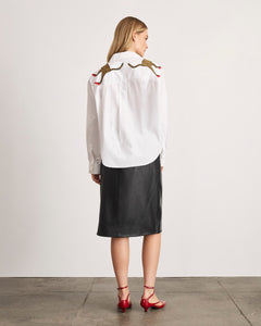Margaux Cheetah Shirt in Optic White