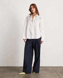 Margaux Embellished Shirt in optic White