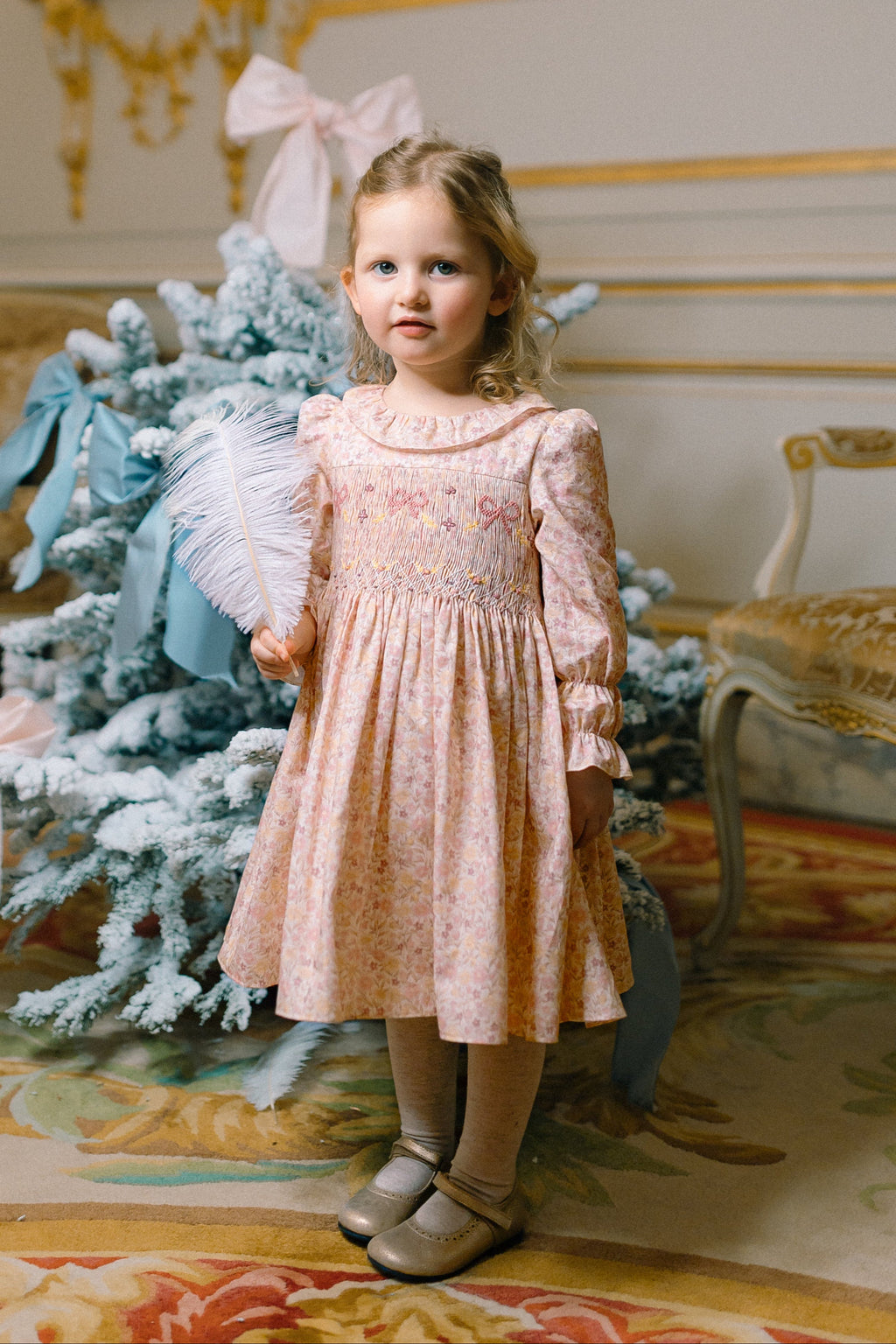 Marie Antoinette Floral Smocked Dress