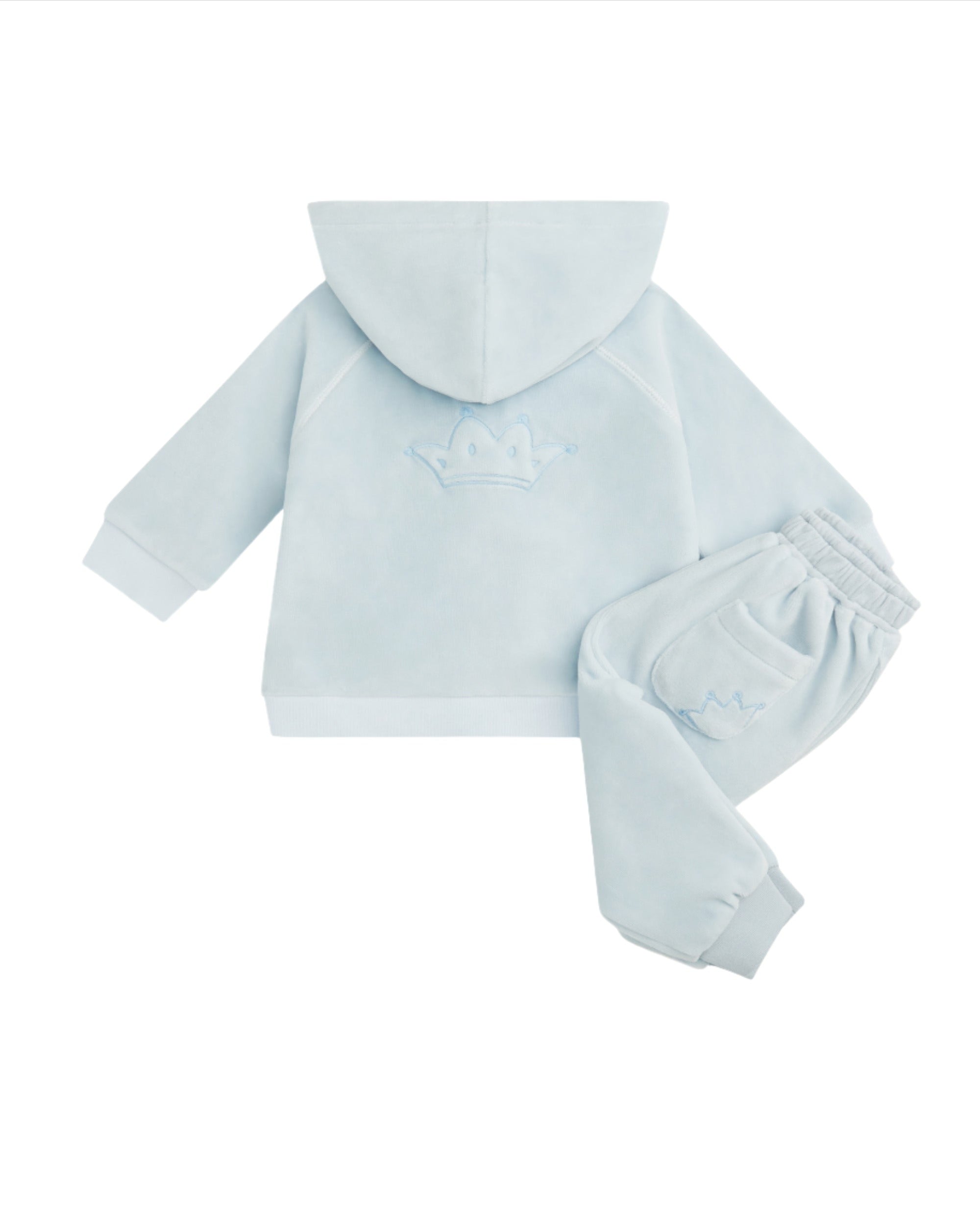 Tino Crown Velour Loungewear Set in Baby Dusty Blue