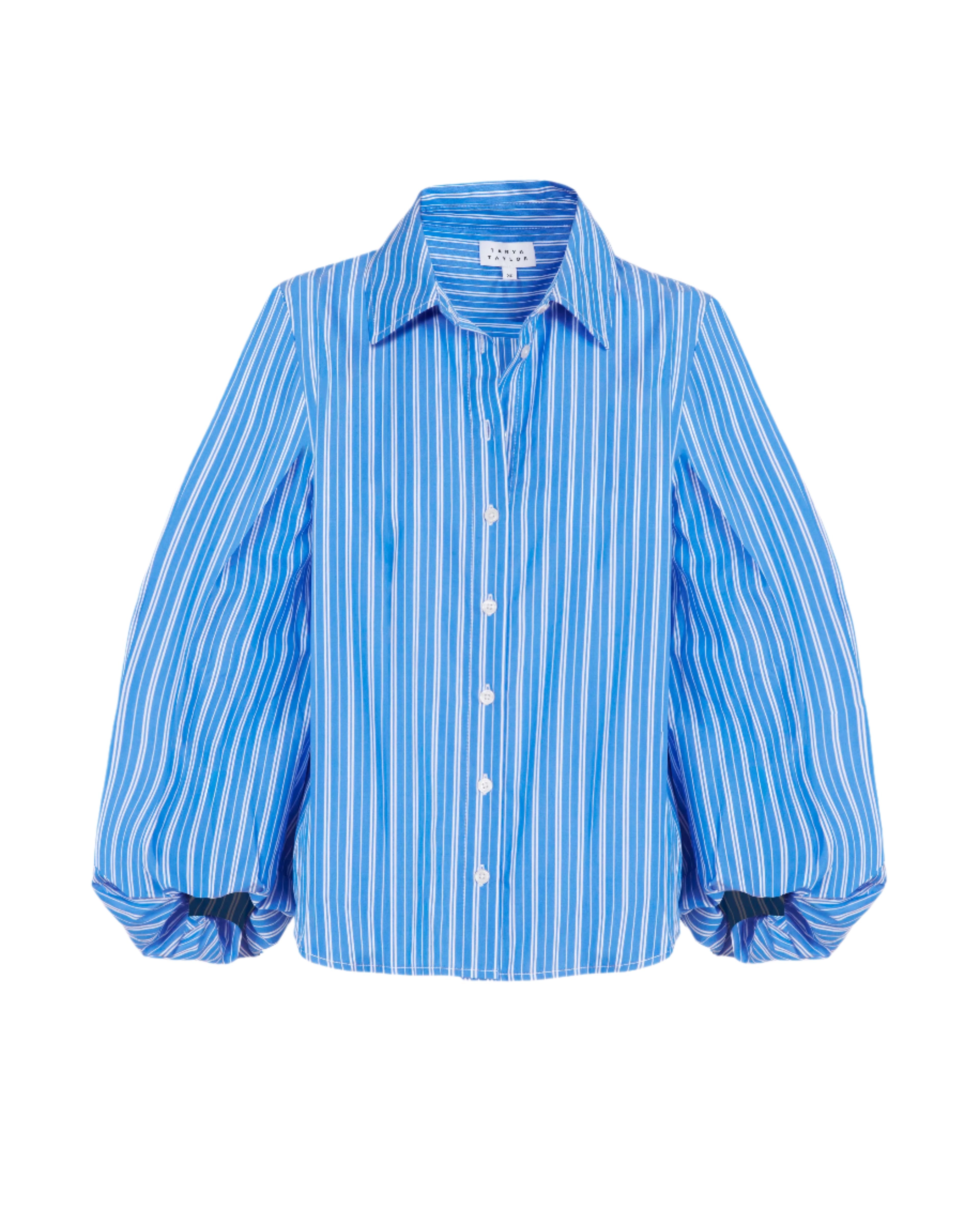 Marina Stripe Top in Cerulean Blue