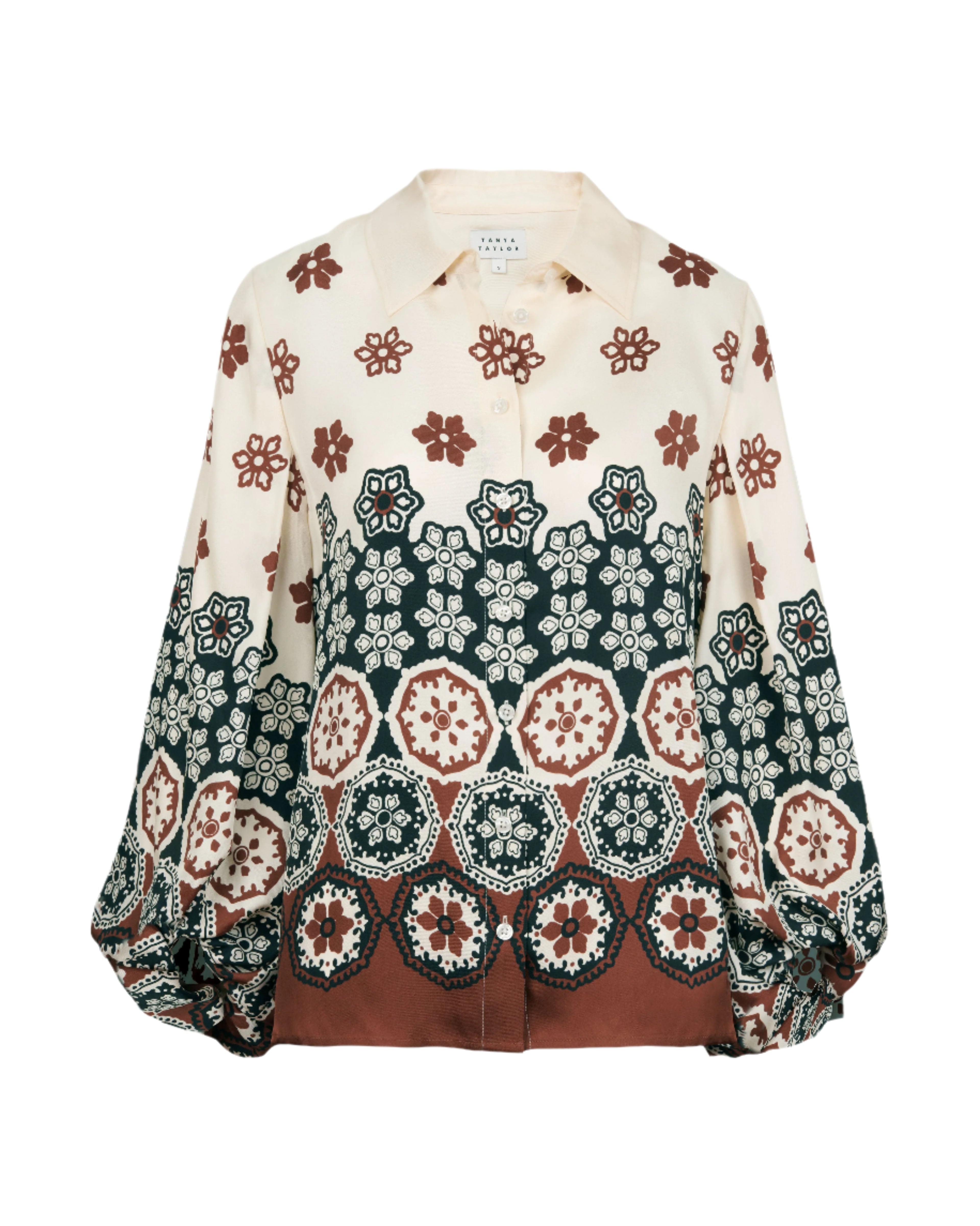 Marina Top in Cream & Deep Clay
