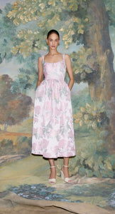 Apple Light Pink Brocade Corset Midi