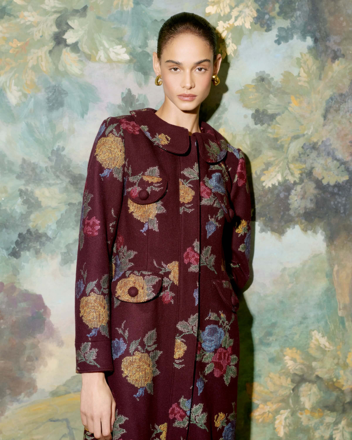 Alice Cross Stitch Floral Coat