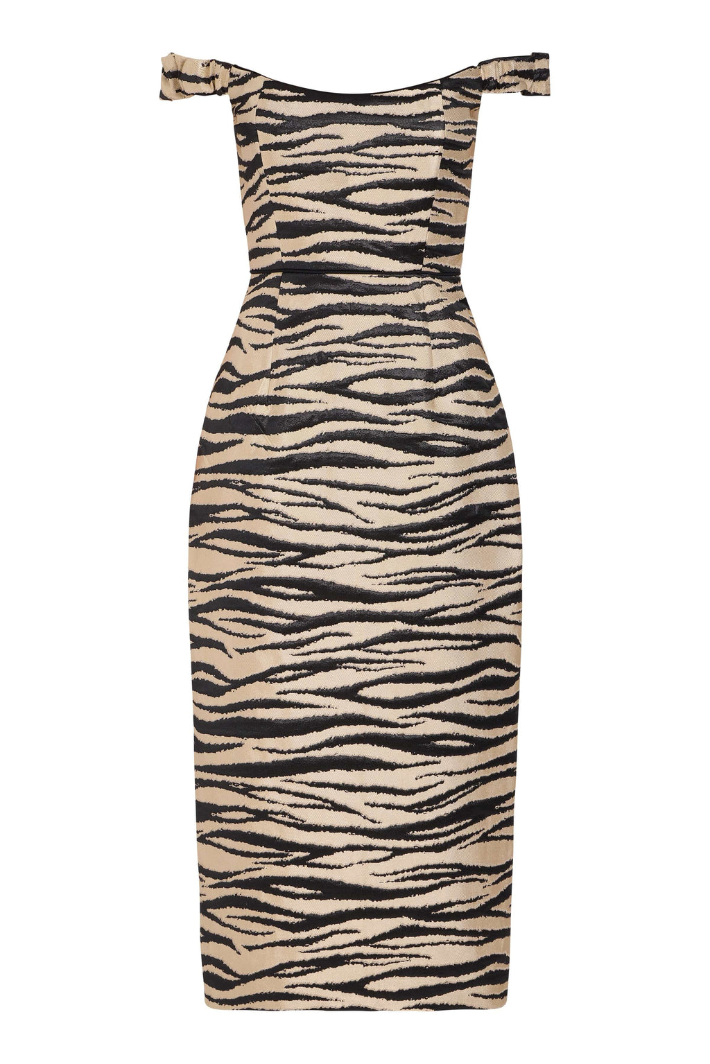 Amina Zebra-Striped Midi Dress