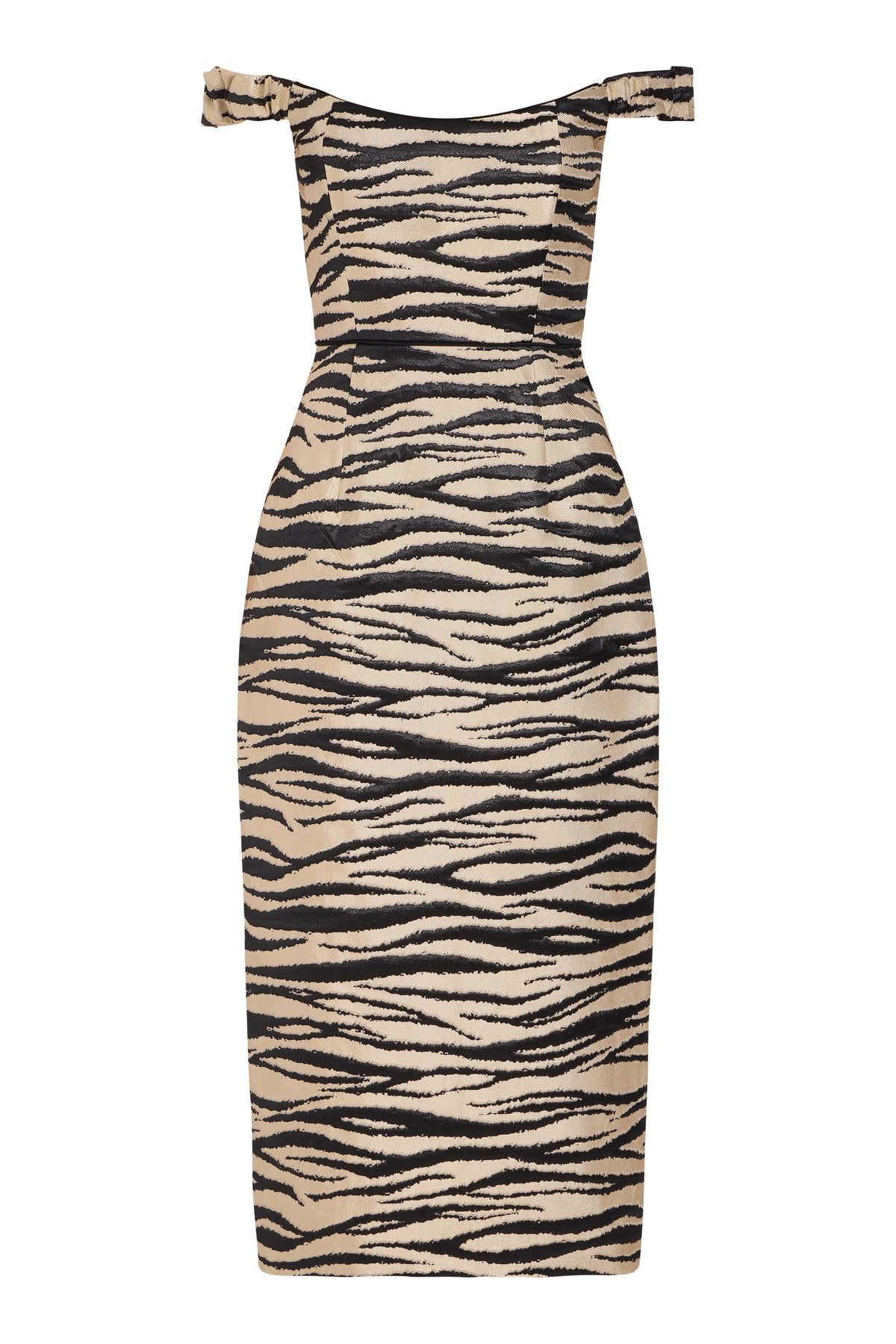 Amina Zebra-Striped Midi Dress