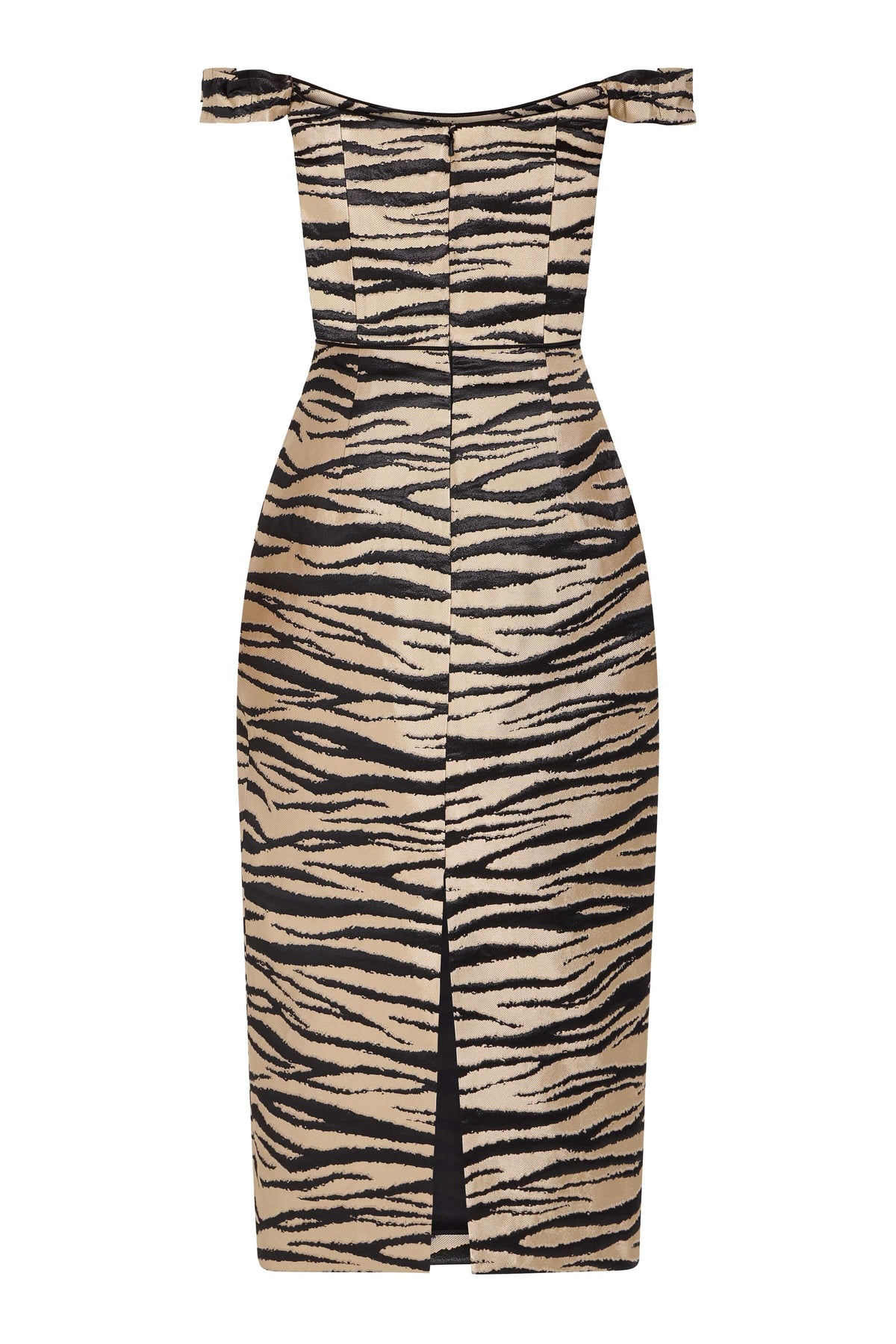 Amina Zebra-Striped Midi Dress