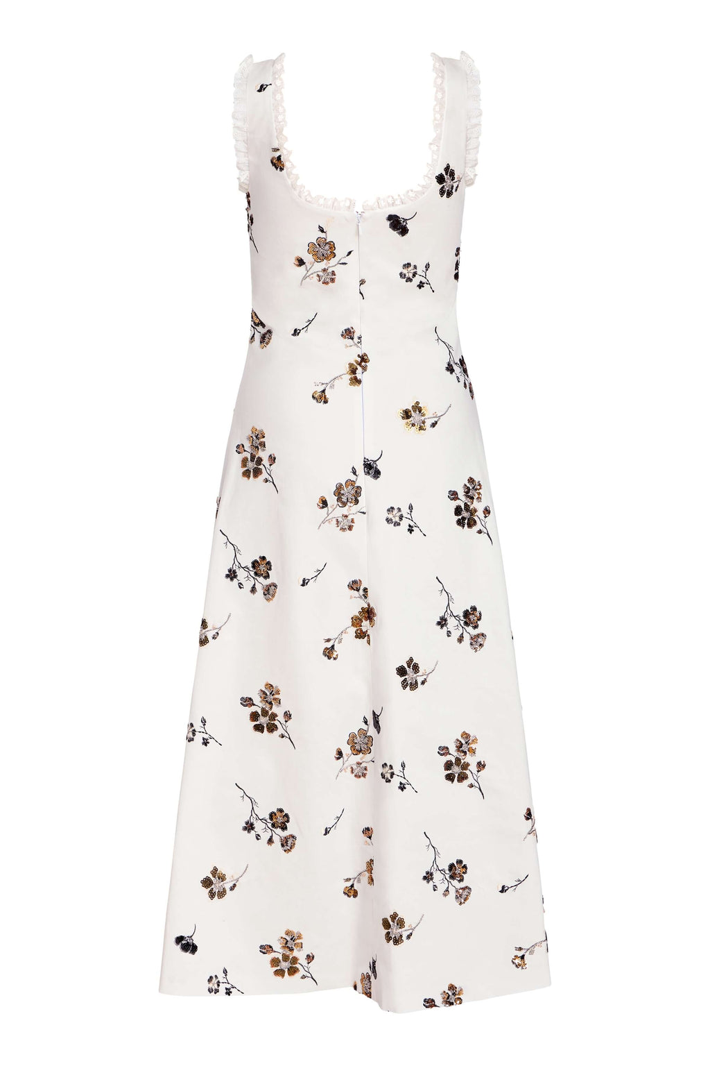 Coquette Sequined Cotton Midi Dress