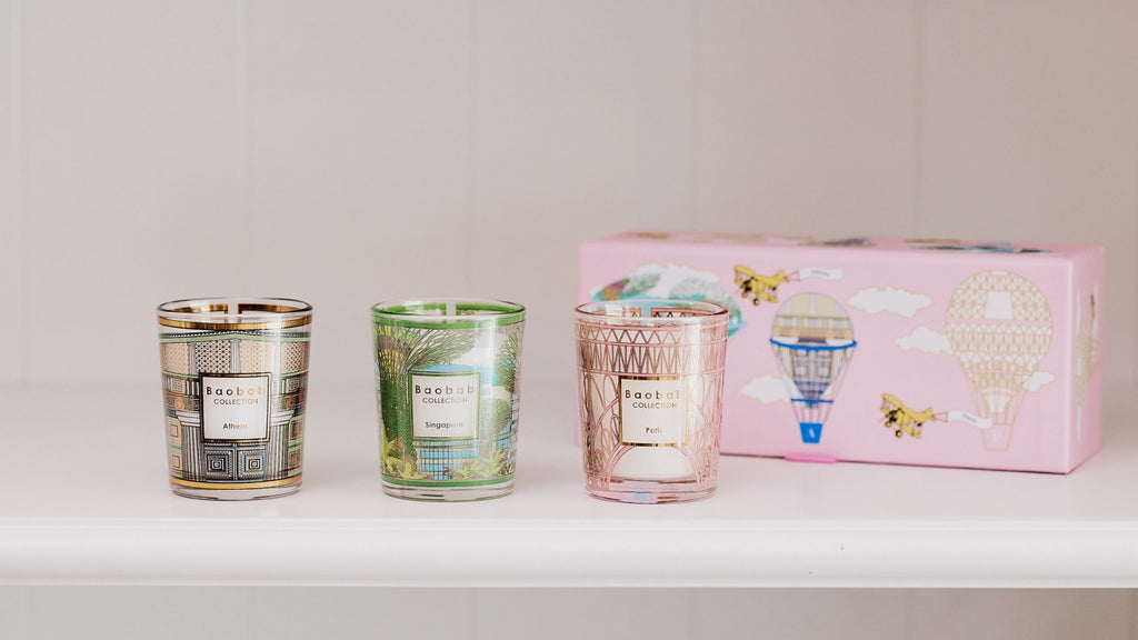 Trio Travel Candles My First Baobab Trio Singapore-Athens-Paris