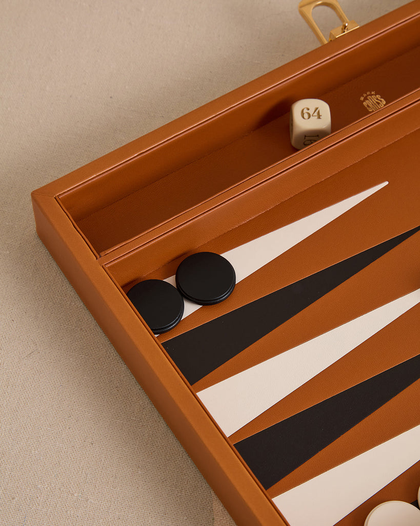 Rear Window Backgammon in Vacchetta Luggage