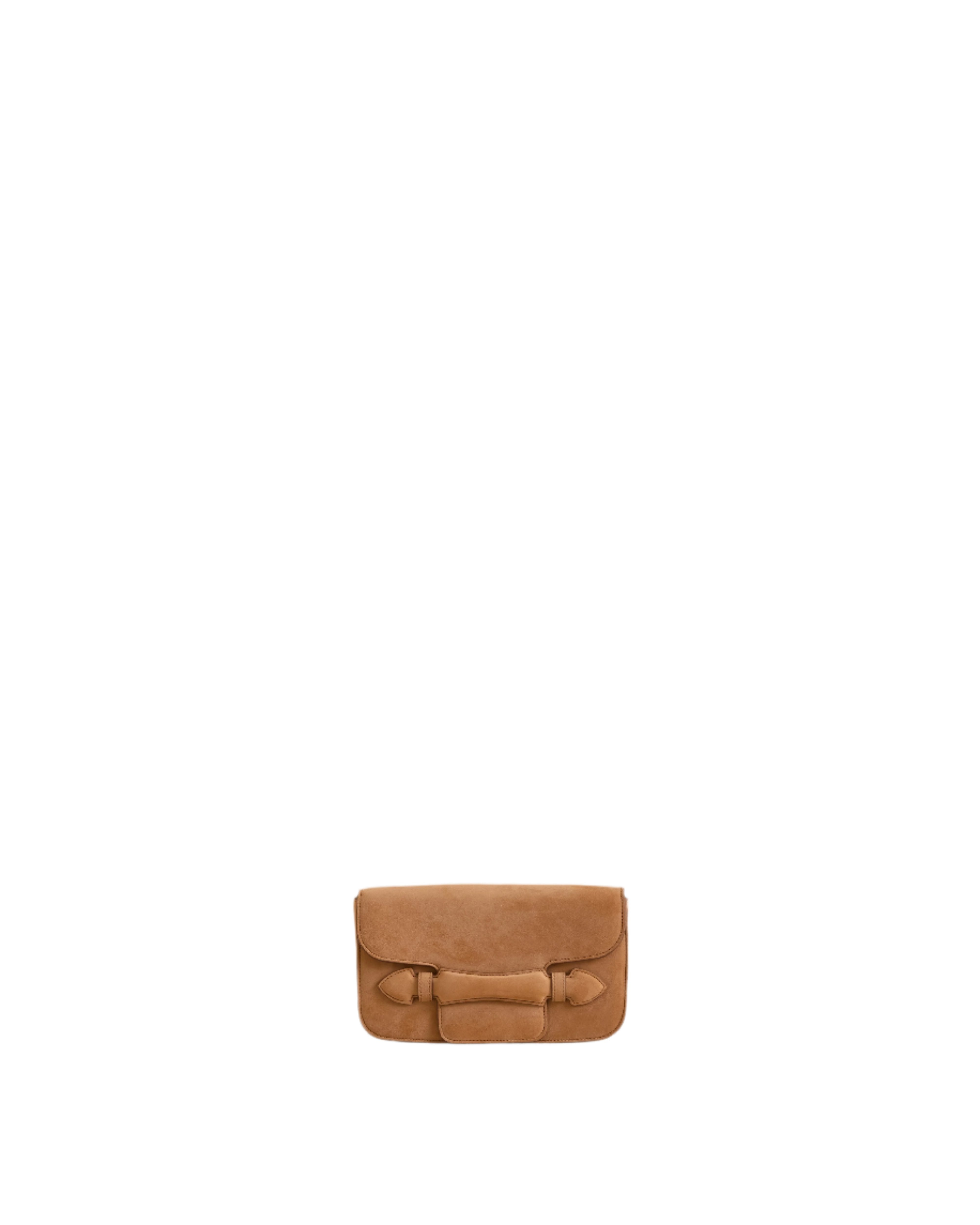 Romy Clutch in Suede Camel