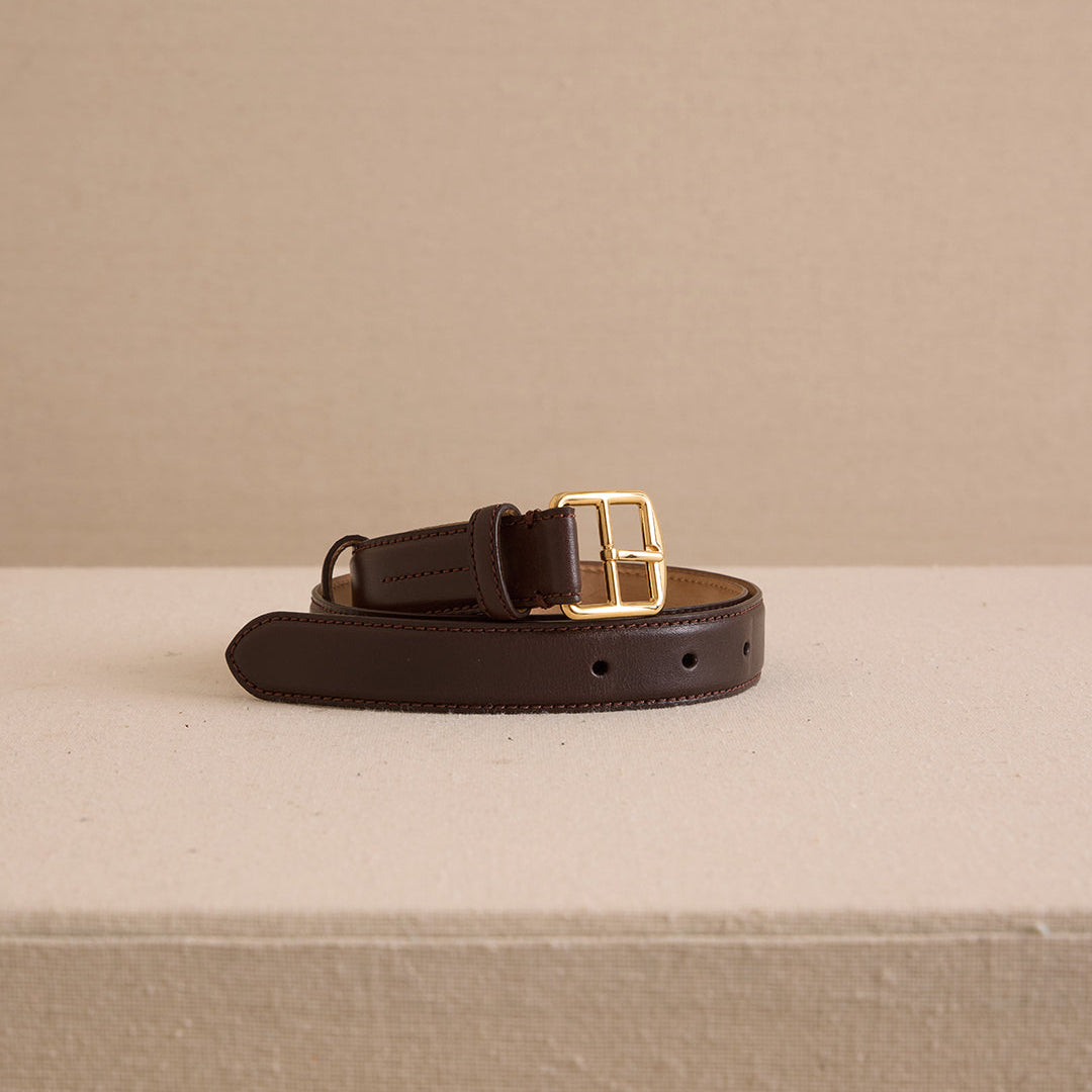 Belt 35 in Vacchetta Chocolate