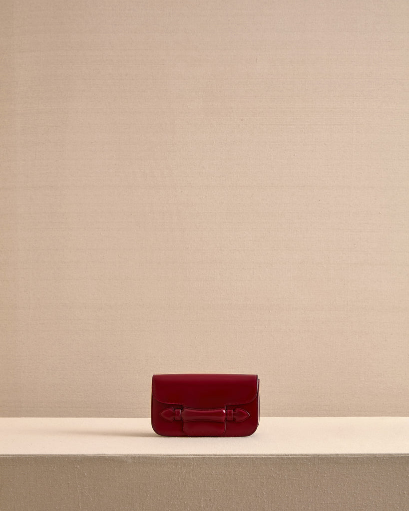 Romy Clutch in Oxblood