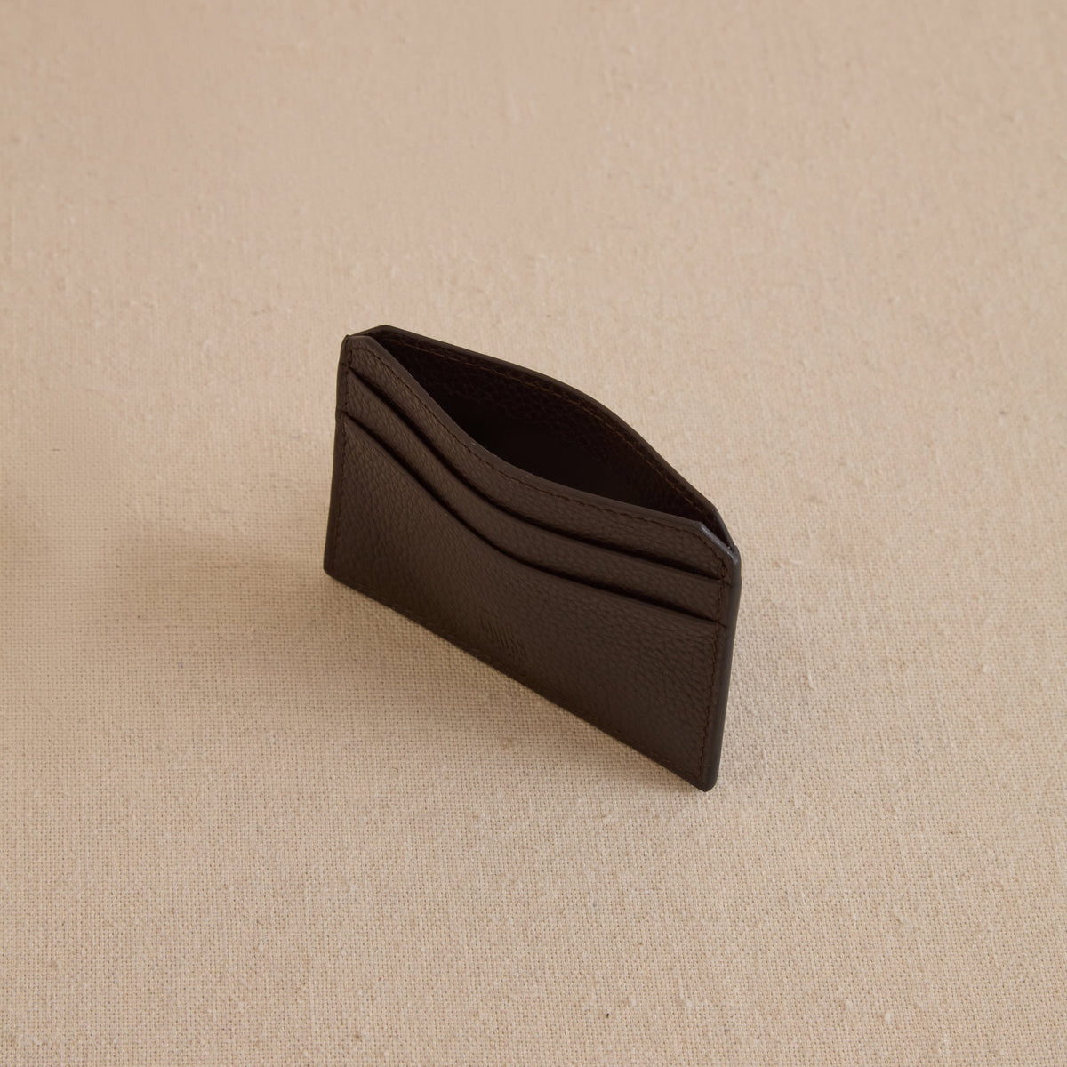 Card Case in Tumbled Grain Chocolate