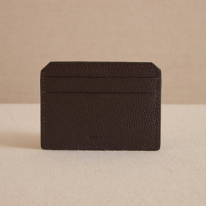 Card Case in Tumbled Grain Chocolate