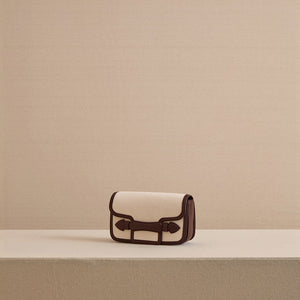Romy Clutch in Canvas Natural & Soft Chocolate