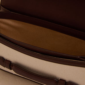Romy Clutch in Canvas Natural & Soft Chocolate