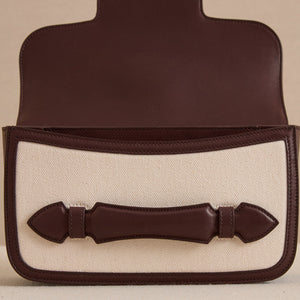 Romy Clutch in Canvas Natural & Soft Chocolate