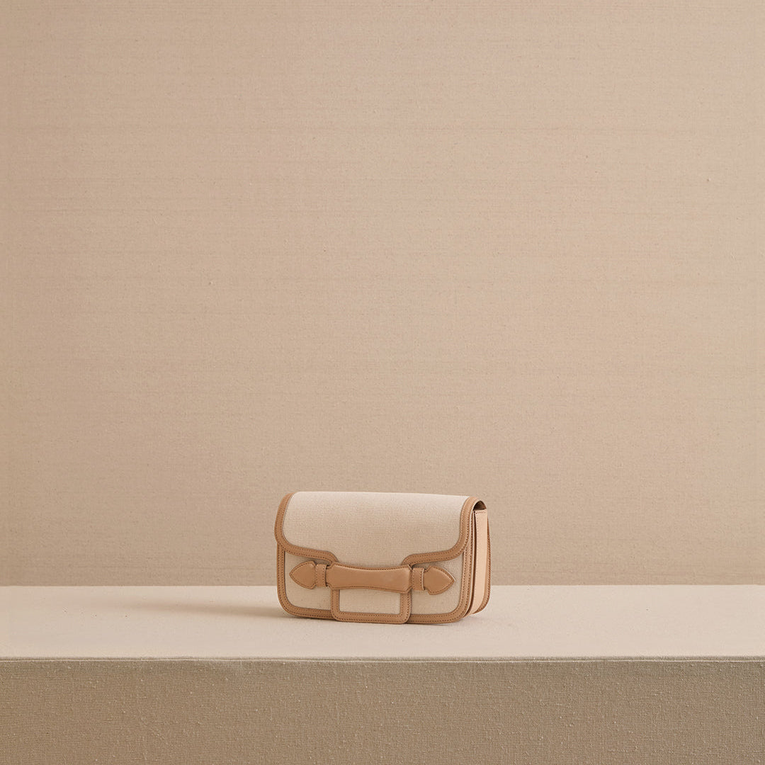 Romy Clutch in Canvas Natural & Supple Soft Natural