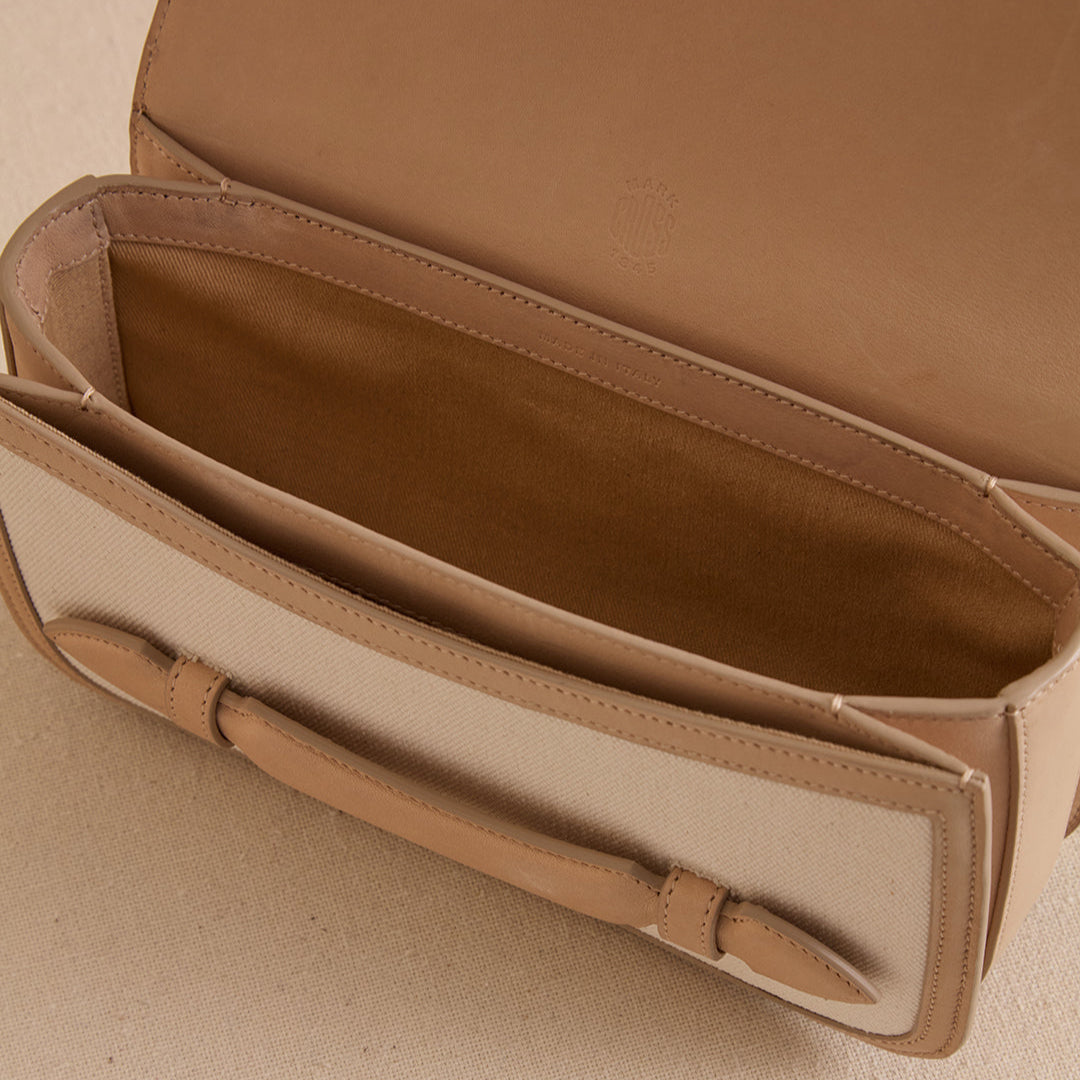 Romy Clutch in Canvas Natural & Supple Soft Natural