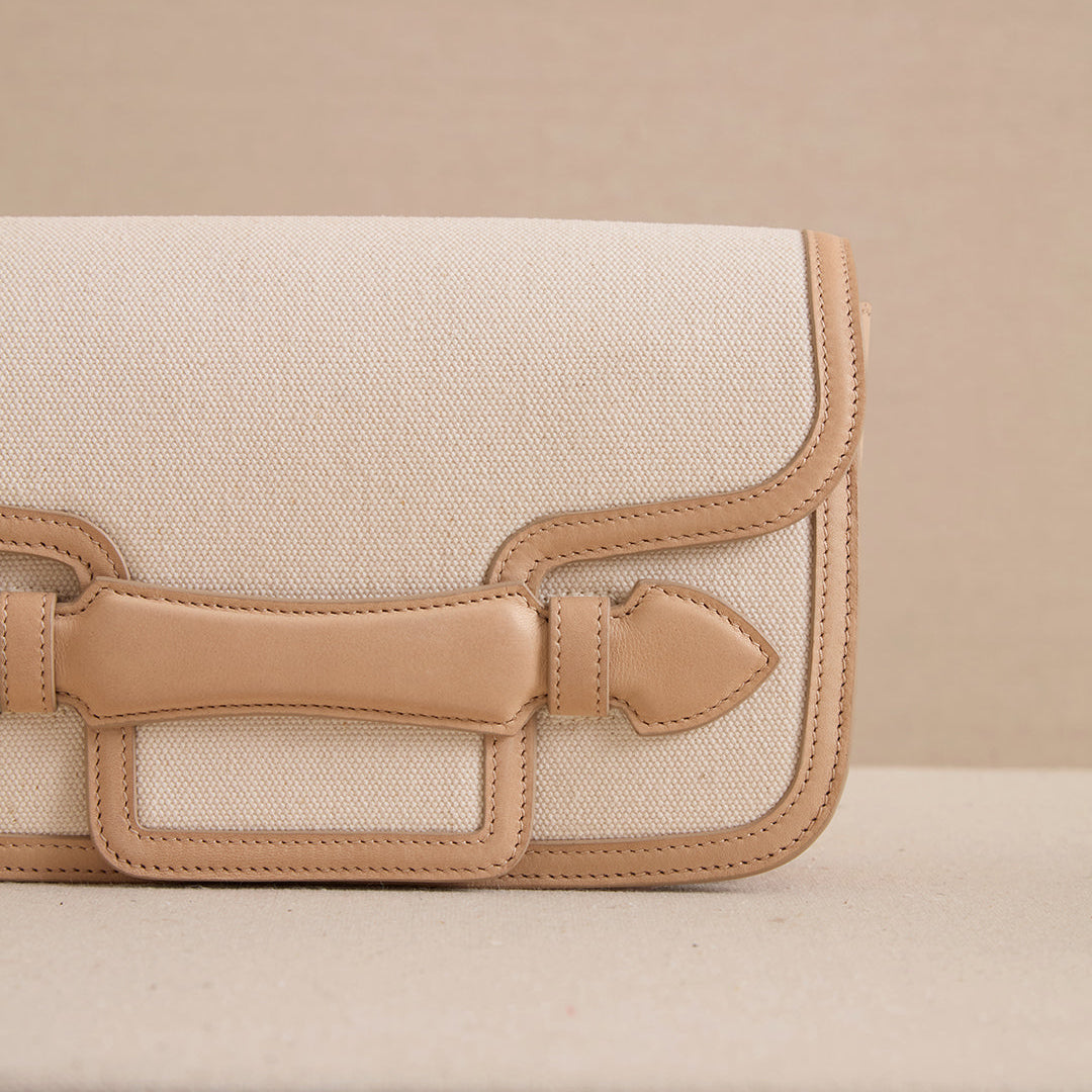 Romy Clutch in Canvas Natural & Supple Soft Natural