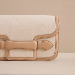 Romy Clutch in Canvas Natural & Supple Soft Natural