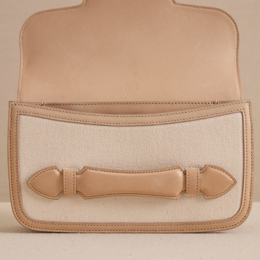 Romy Clutch in Canvas Natural & Supple Soft Natural
