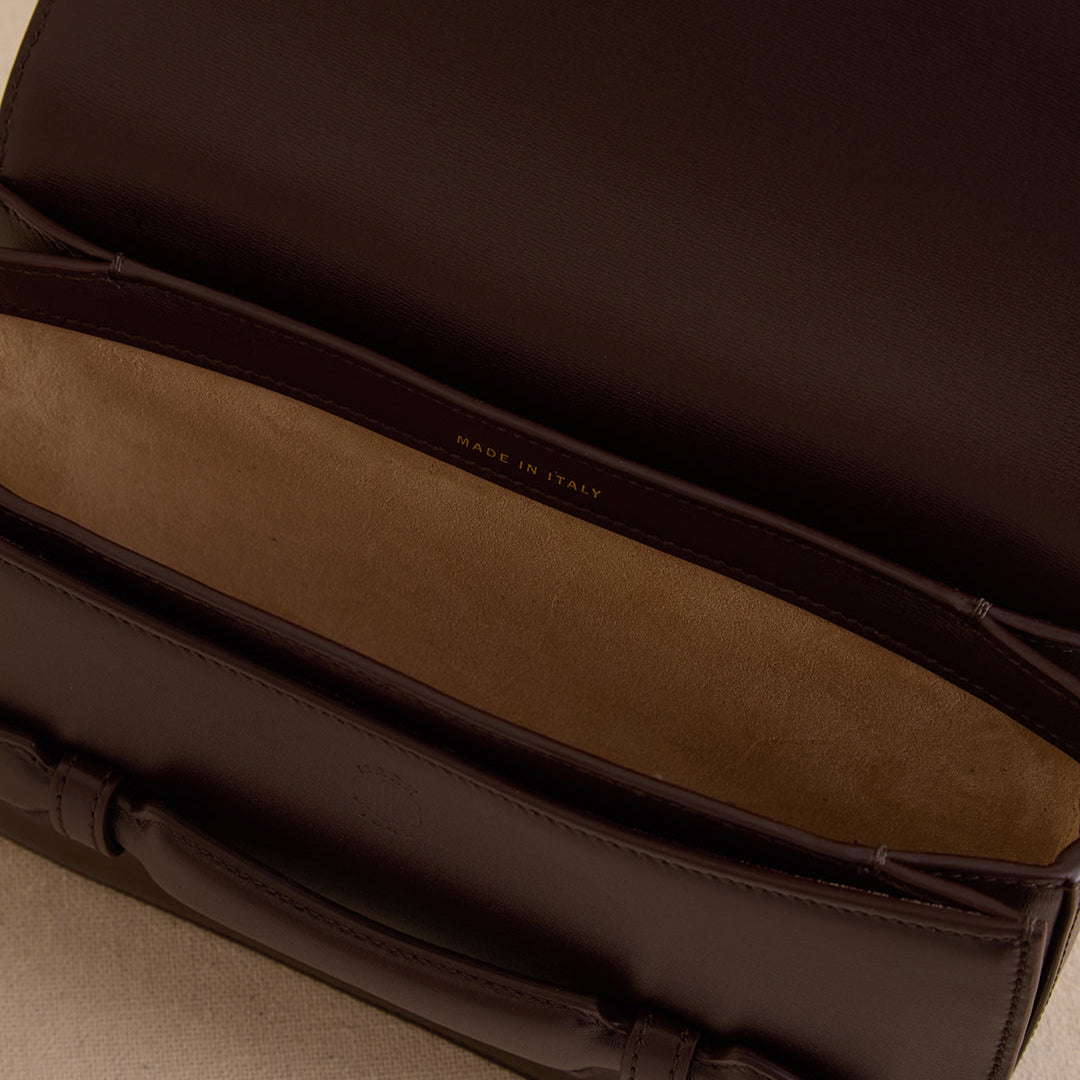 Romy Clutch in Box Calf Palmellato Chocolate
