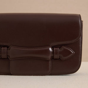 Romy Clutch in Box Calf Palmellato Chocolate