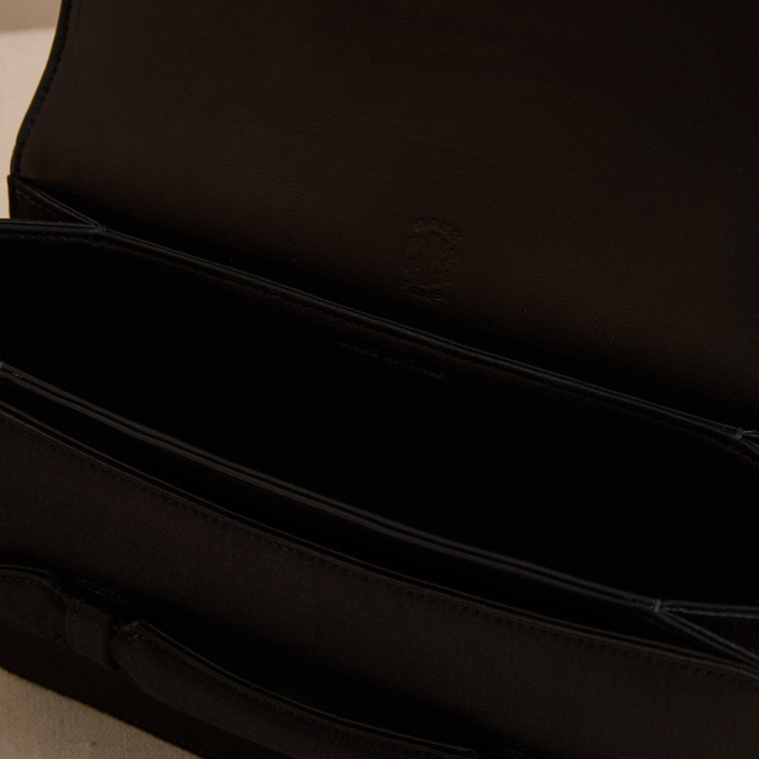 Romy Clutch in Satin Black