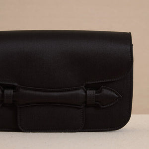 Romy Clutch in Satin Black
