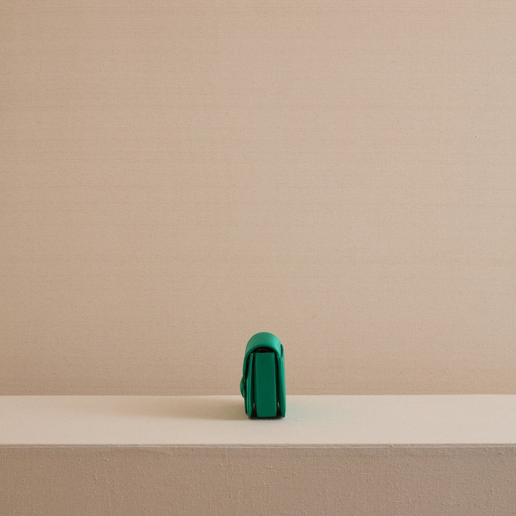 Romy Clutch in Satin Emerald