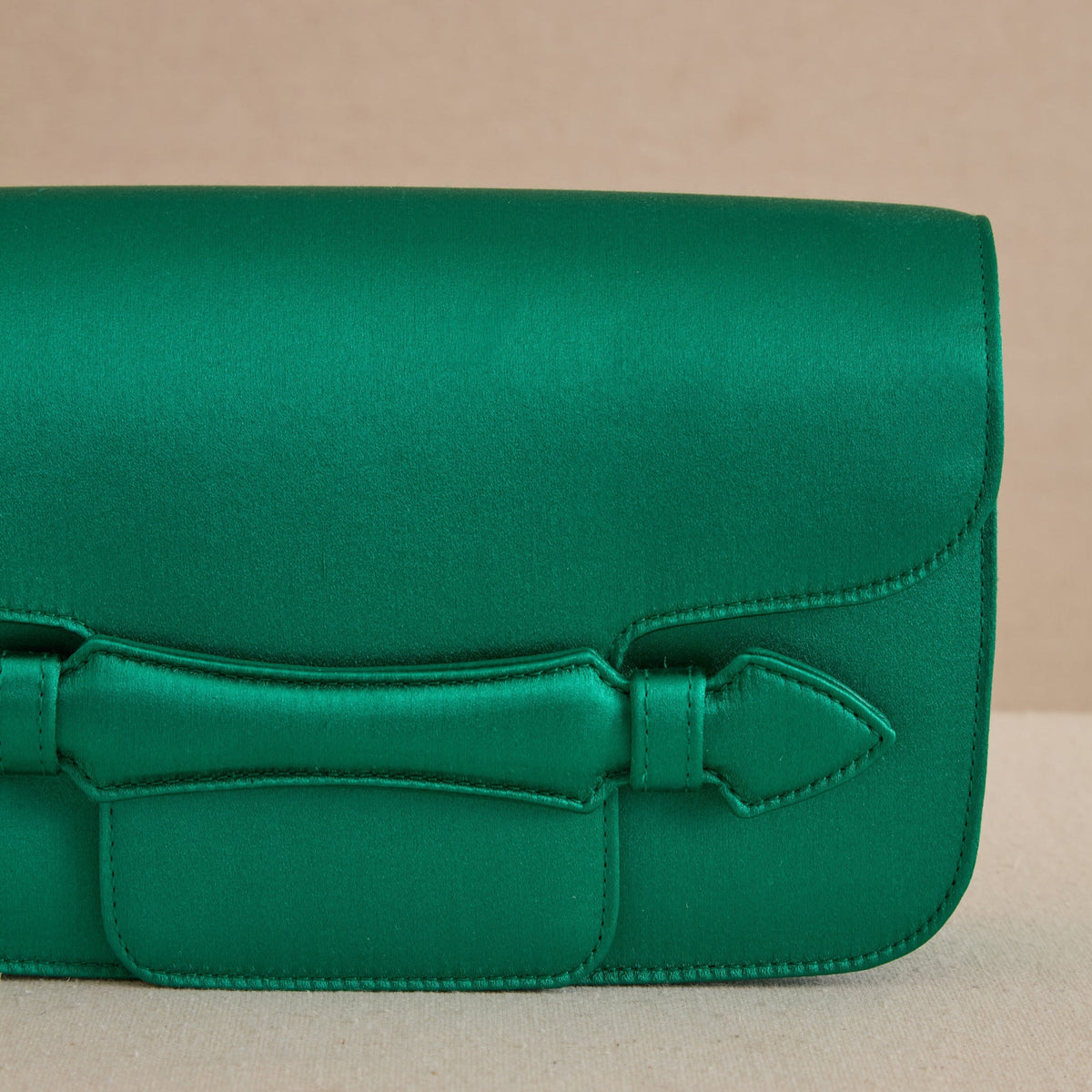 Romy Clutch in Satin Emerald