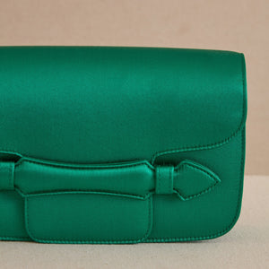 Romy Clutch in Satin Emerald