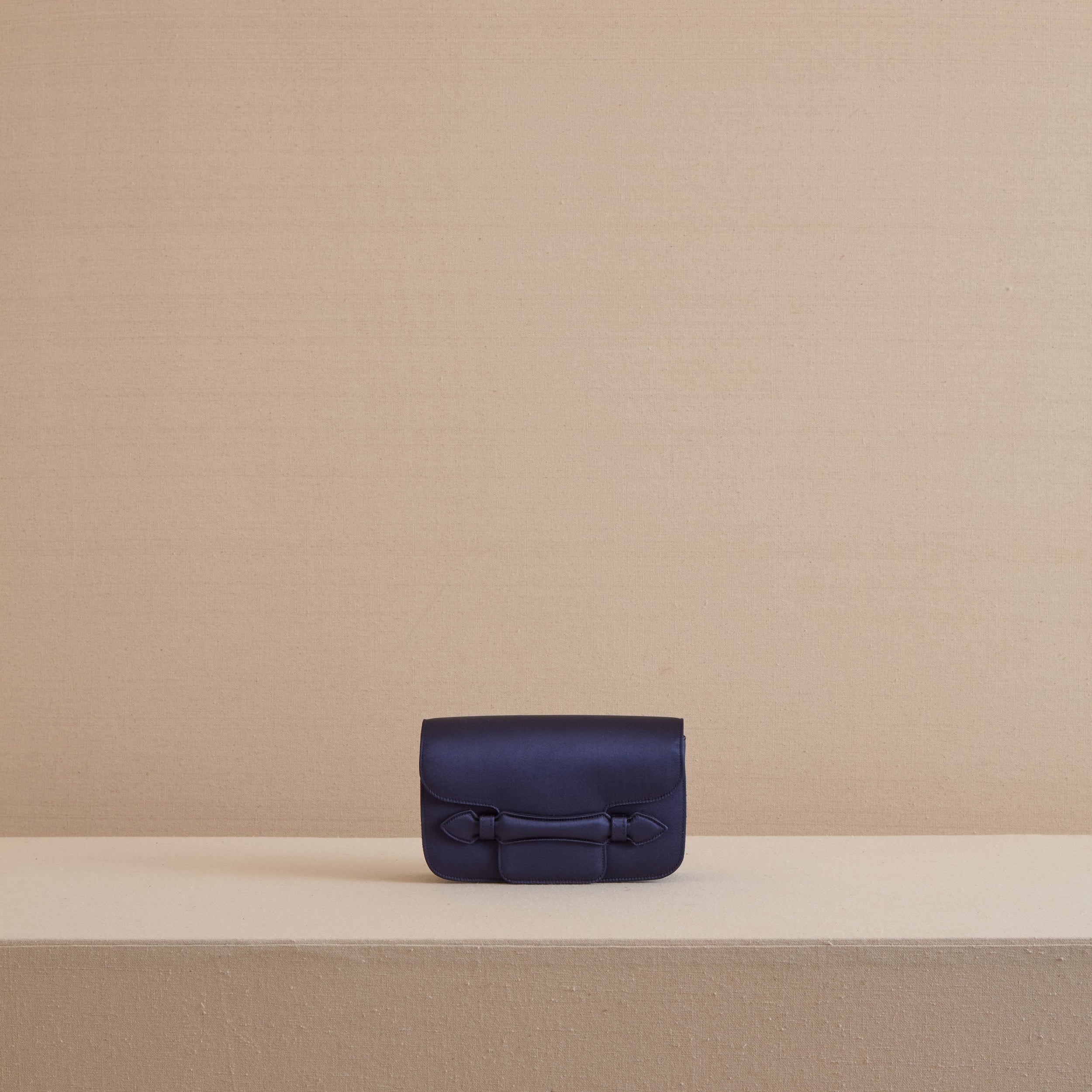 Romy Clutch in Satin Navy