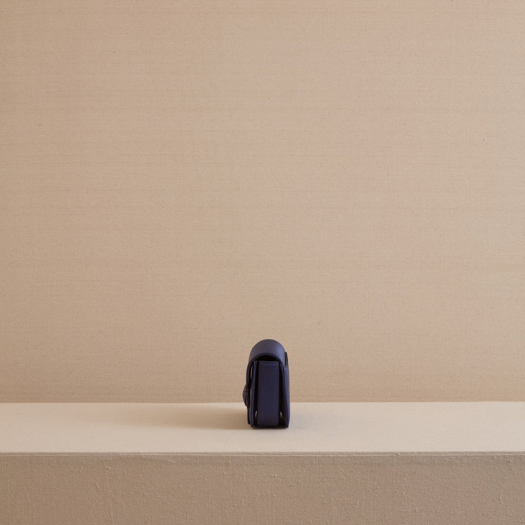 Romy Clutch in Satin Navy