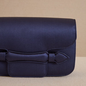Romy Clutch in Satin Navy