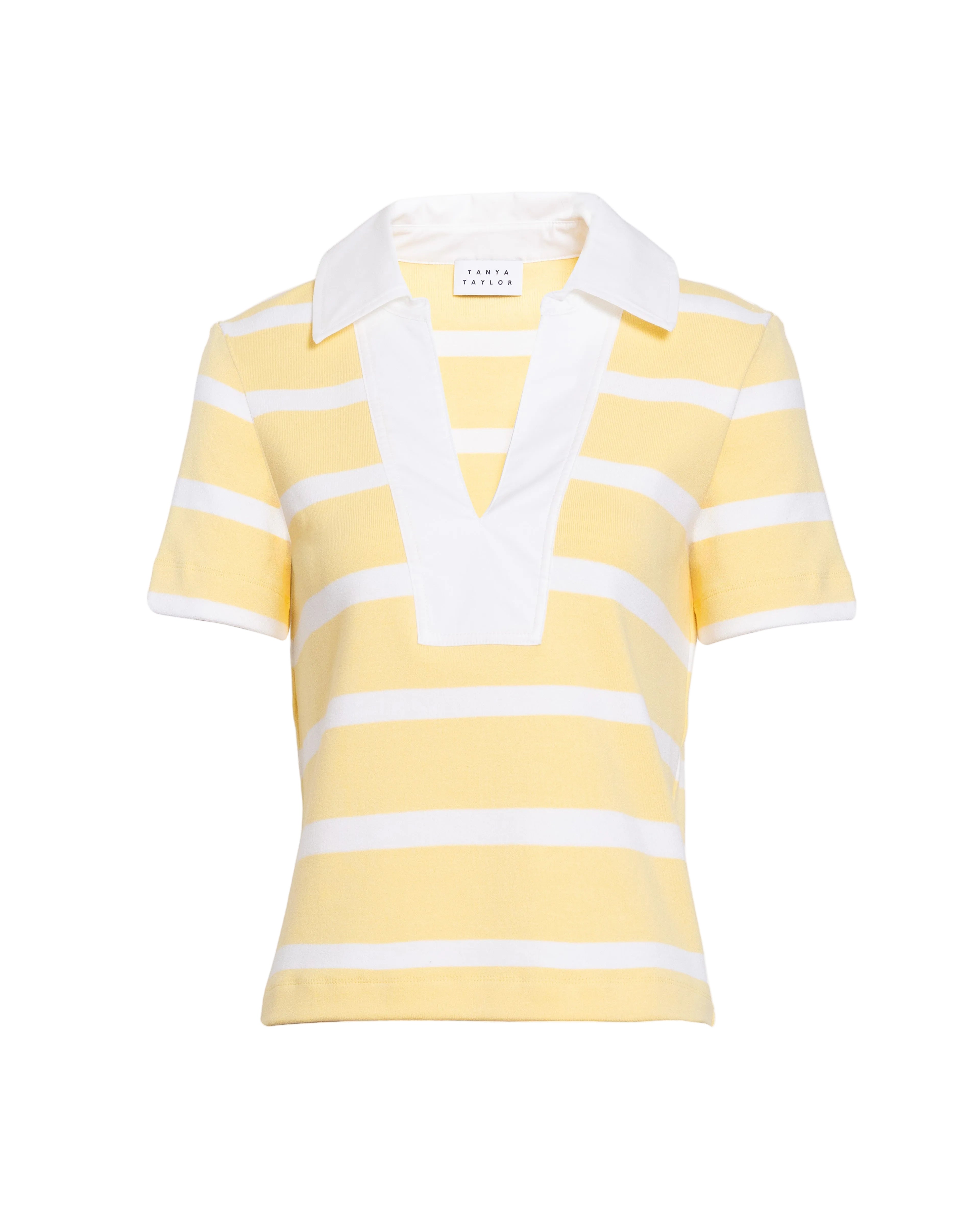 Melanie Top in Lemon Meringue & White Wide Stripe