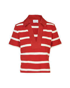 Melanie Top in Brick & Cream Stripe
