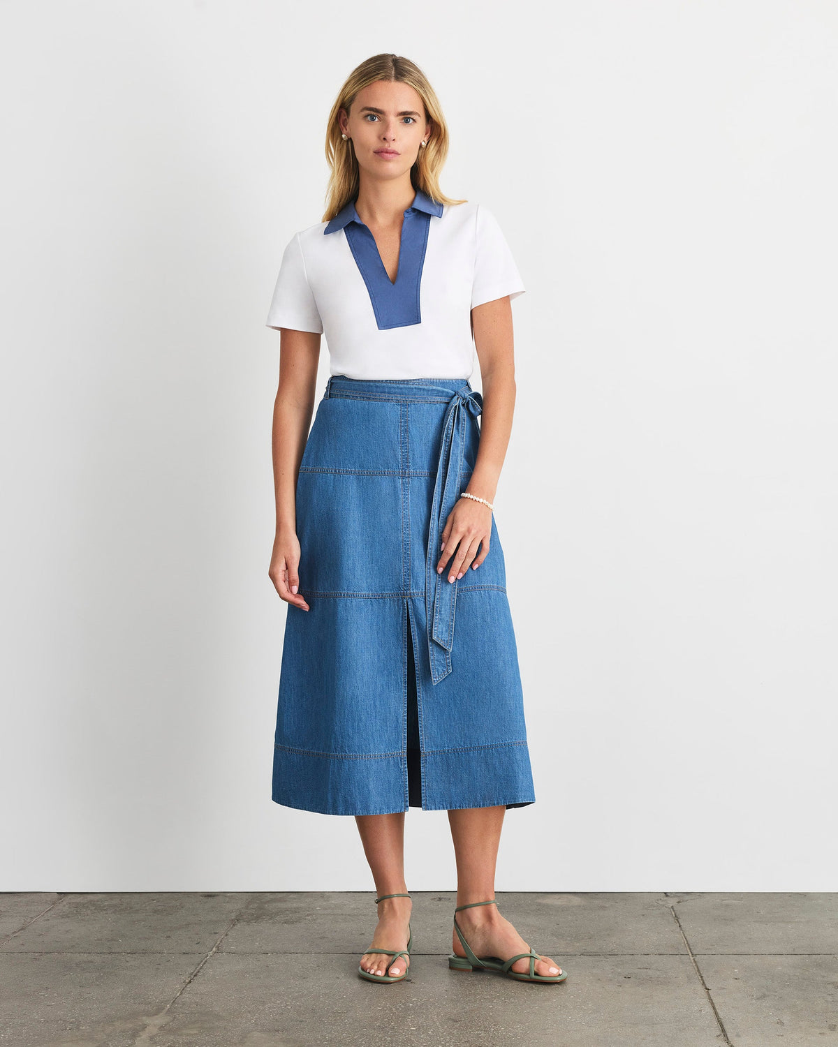 Hudley Skirt in Medium Indigo Blue