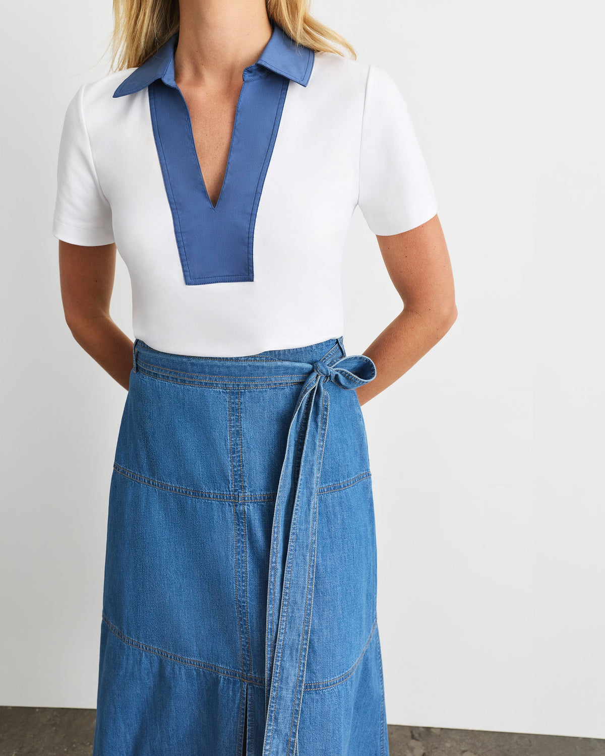Hudley Skirt in Medium Indigo Blue