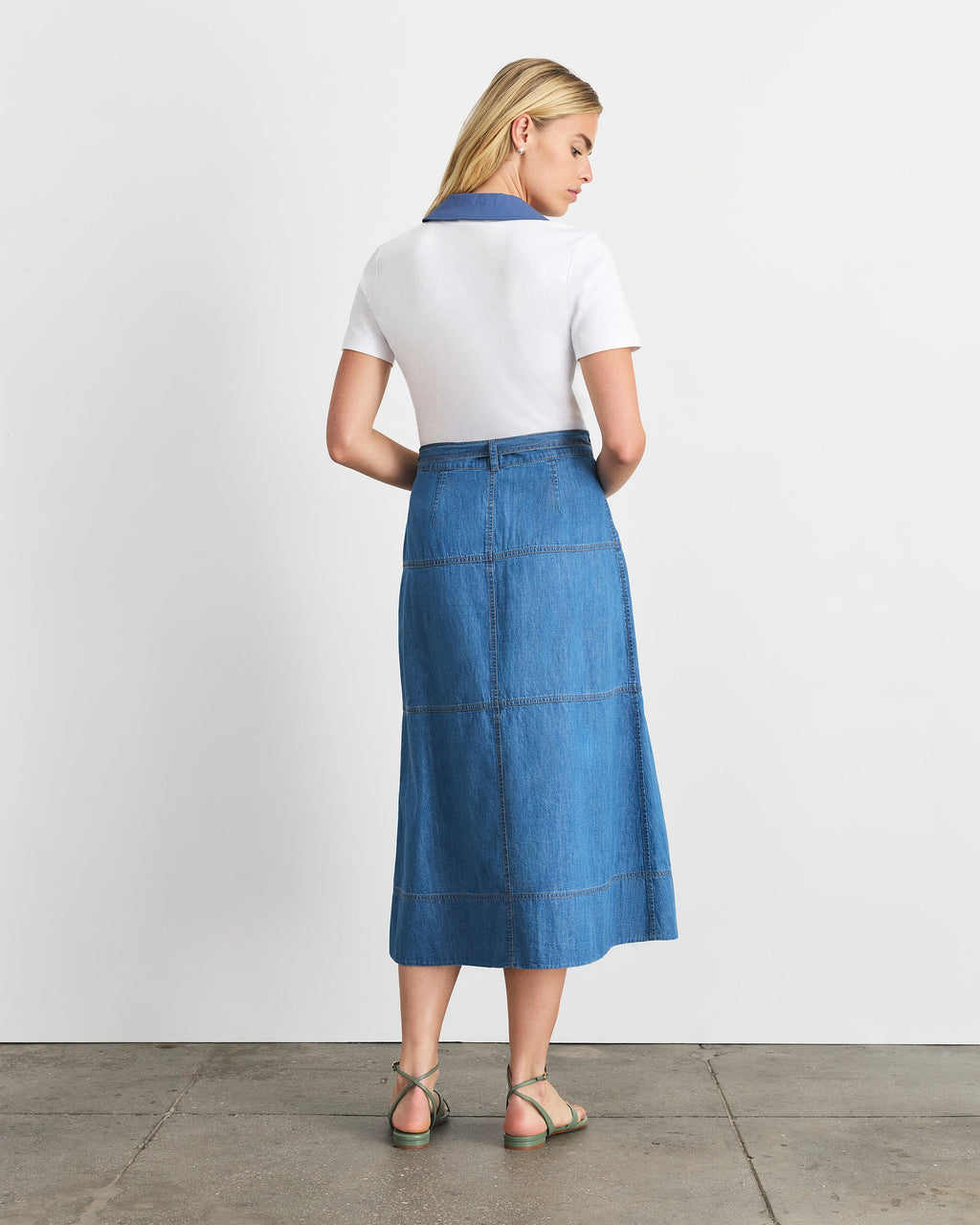 Hudley Skirt in Medium Indigo Blue