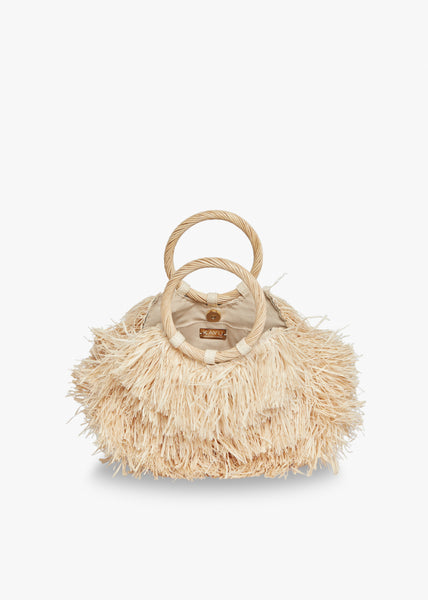 【WONDER WONDER】Reelky Fringe Mini Cross Bag Tote Bag Myra Bag Western Leather Crossbody Bag for Women, Hairon
