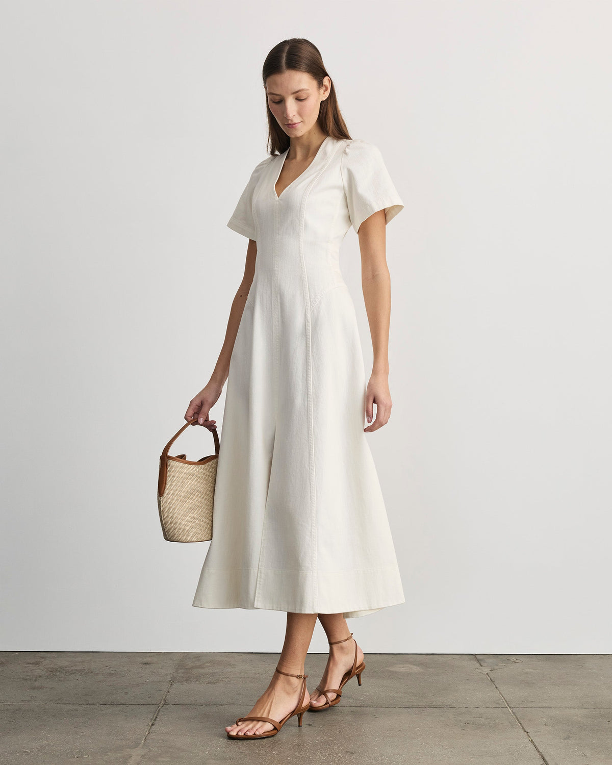 Midi Renzo Dress in Chalk
